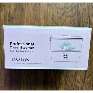 Tasalon Professional Towel Steamer for Facials, Mani, Pedi At Home Pink White